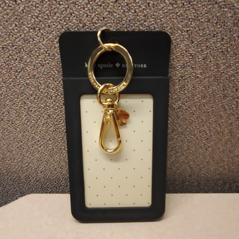 Kate Spade Black Dot ID Clip